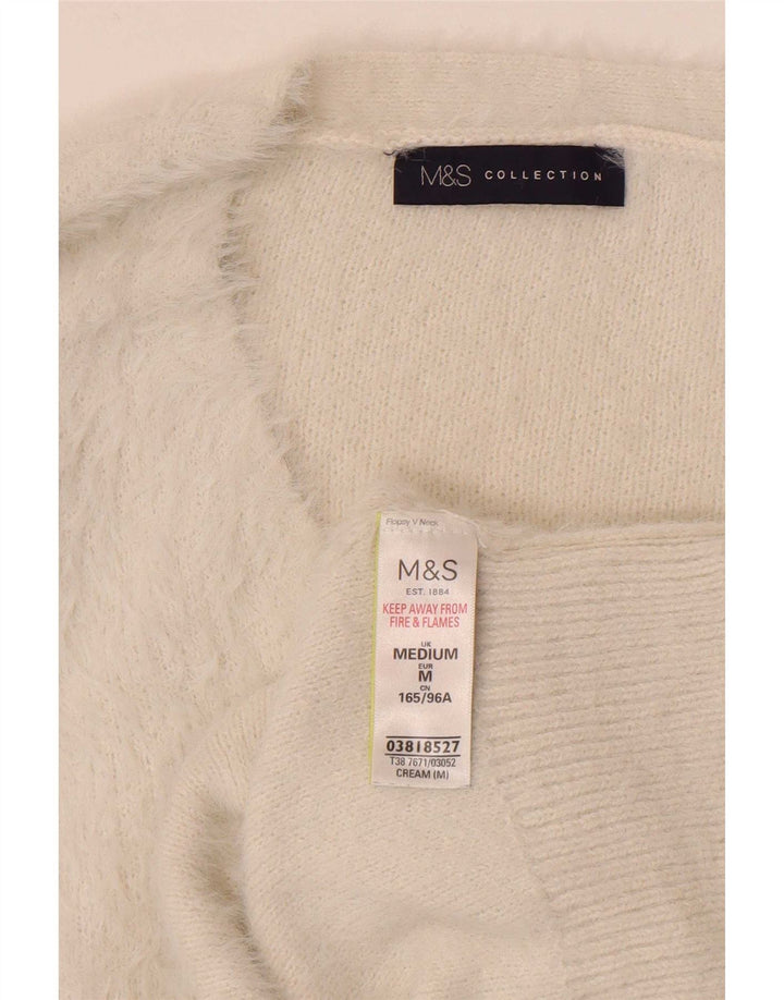 Marks & Spencer ženski džemper s V-izrezom UK 12 srednje bijele boje