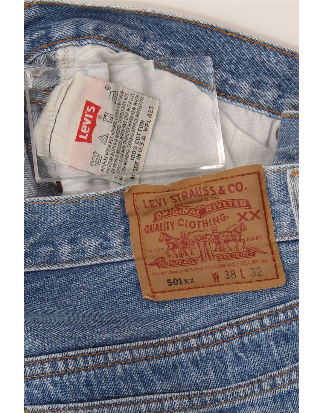 Levi's muške 501 ravne traperice W38 L29 plavi pamuk