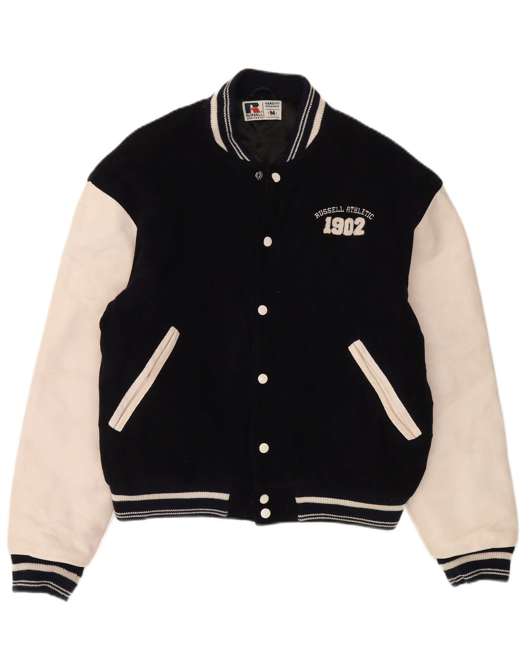 Russell atletska muška sveučilišna jakna UK 38 srednje tamnoplava koledž