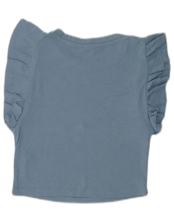 Zara ženski gornji dio kratke bluze UK 14 Large Blue Cotton
