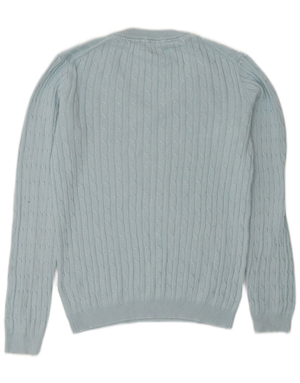 Crew Clothing Ženski džemper s V-izrezom UK 10 Mali plavi pamuk
