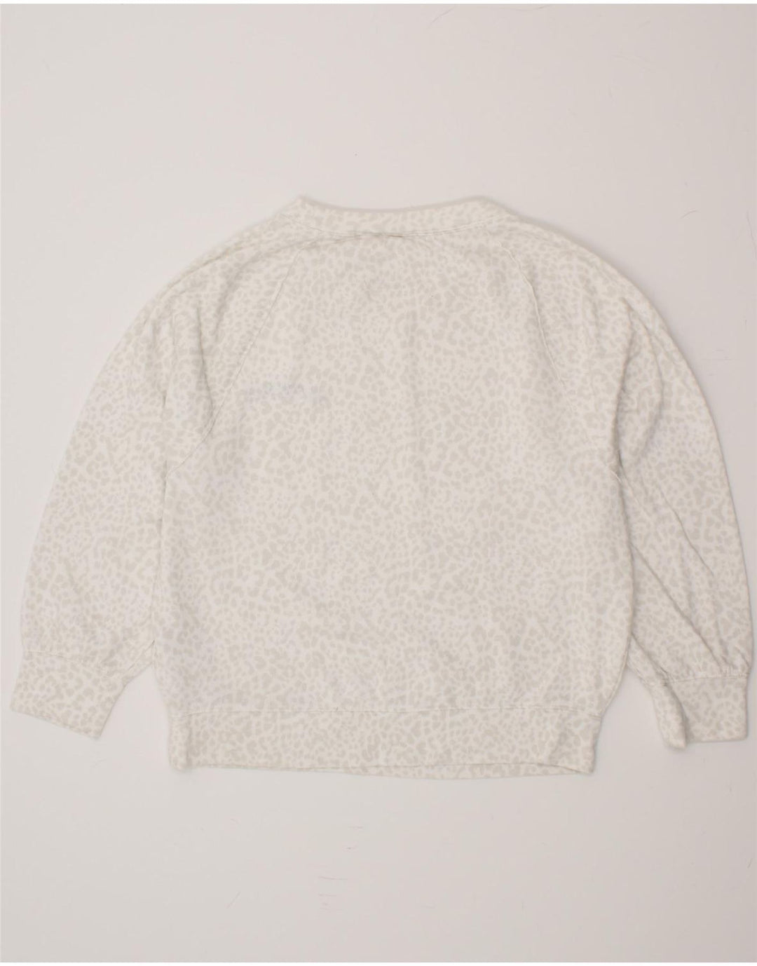 GAP Womens Sweatshirt Jumper UK 14 Medium White Animal Print Polyester Vintage Gap and Second-Hand Gap from Messina Hembry 
