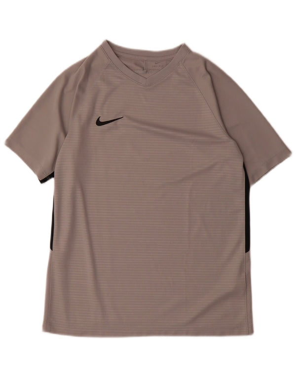 Nike Boys Dri Fit T-Shirt Top 13-14 Years XL Gray Colourblock Poliester