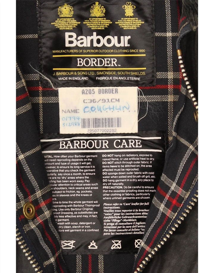 Barbour muški kaput od voštanog pamuka s rubom UK 36, mali crni