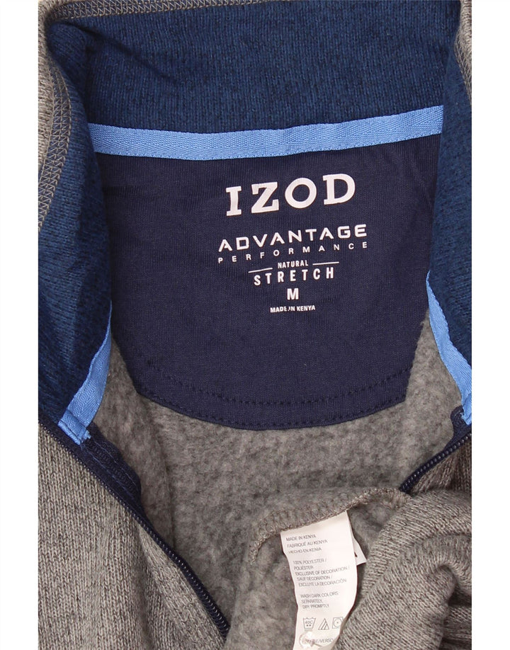 IZOD Muška majica s izrezom na patentni zatvarač Srednje sivi pjegavi poliester