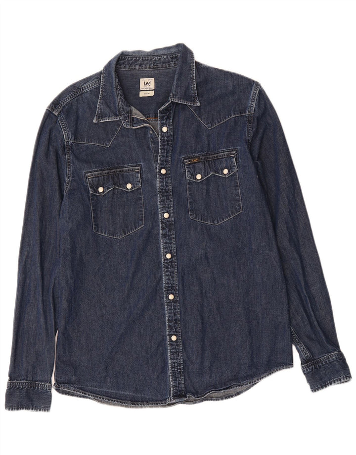 LEE muška traper košulja velika tamnoplava pamuk
