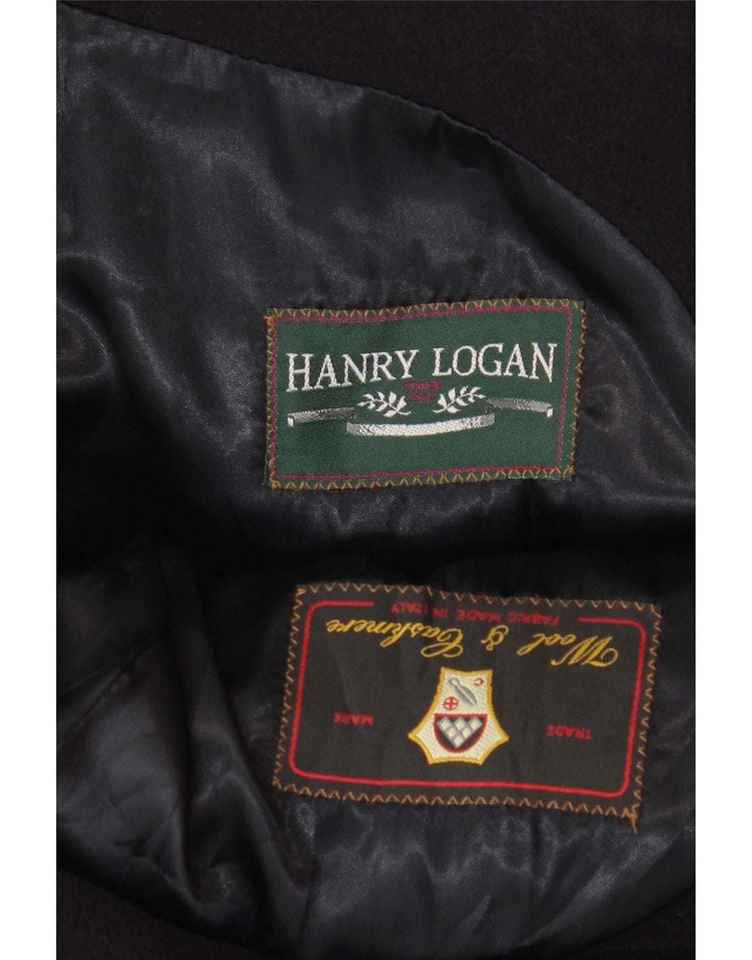 VINTAGE muški kaput UK 40 Large Navy Blue Wool