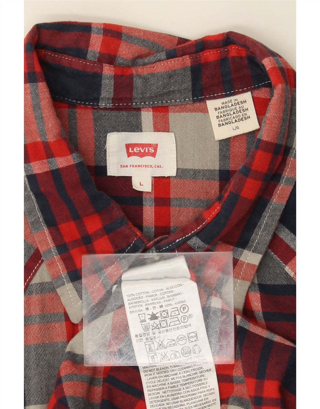 LEVI'S muška flanelska košulja, veliki crveni karirani pamuk
