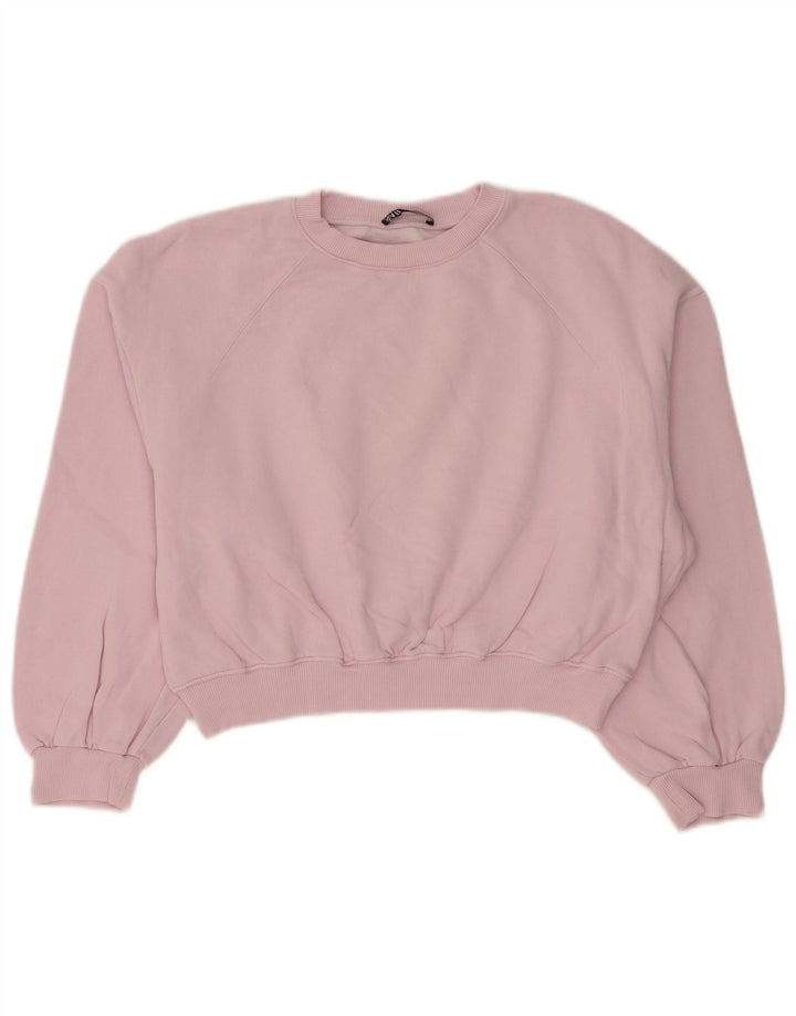 Zara ženski kratki džemper prekomjerne majice UK 10 Small Pink