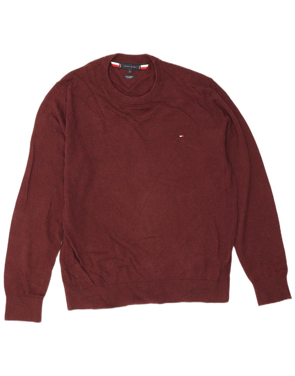 Tommy Hilfiger muški džemper s okruglim izrezom XL, kestenjasti pamuk