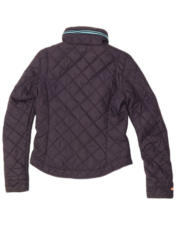 Superdry ženska prošivena jakna s kapuljačom UK 6 XS tamnoplava