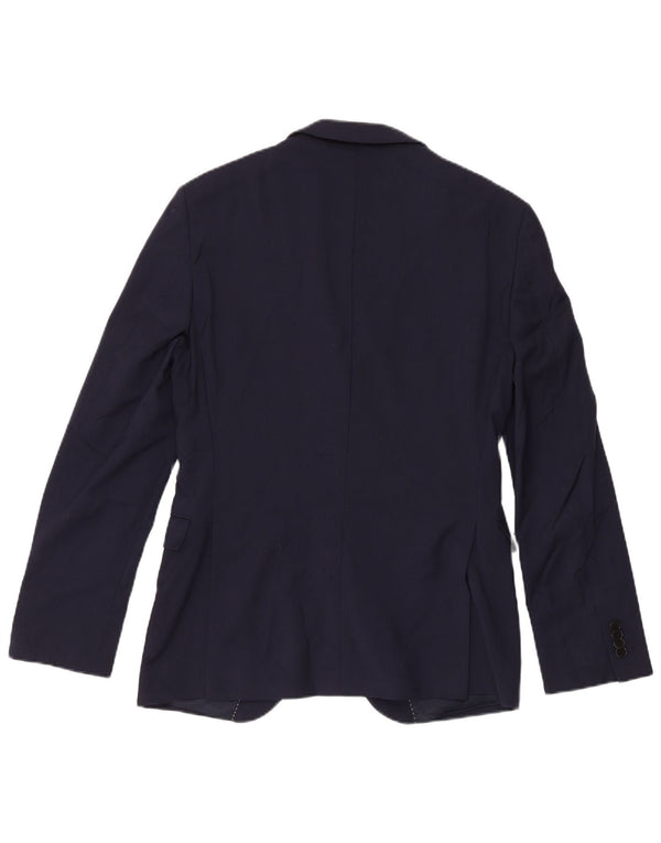 Dkny Mens Slim Fit 2 Button Blazer Jacket UK 38 Medium Navy Blue Wool