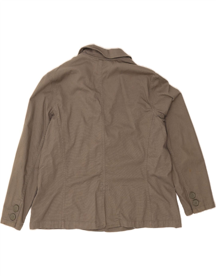 EDDIE BAUER Womens 3 Button Blazer Jacket UK 22 2XL Grey Cotton Vintage Eddie Bauer and Second-Hand Eddie Bauer from Messina Hembry 