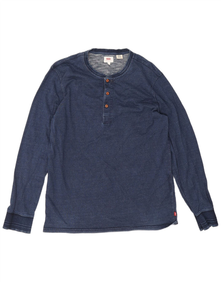 Levi's muška majica dugih rukava, veliki mornarsko plavi pamuk