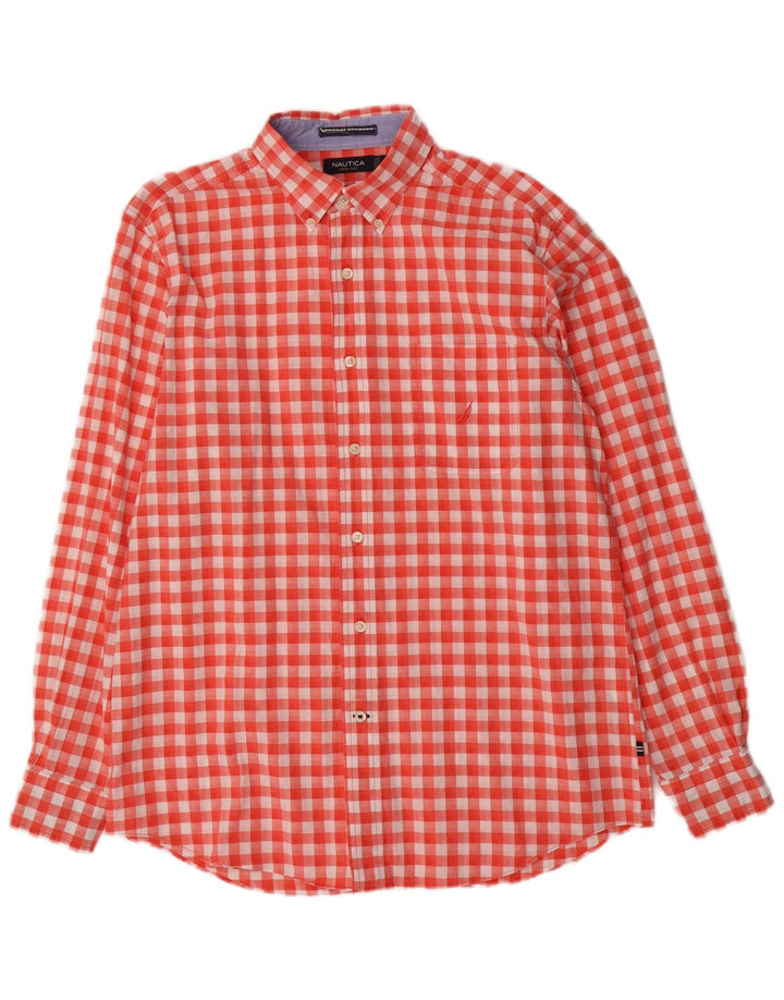 Nautica muška košulja srednje crvene boje od gingham pamuka