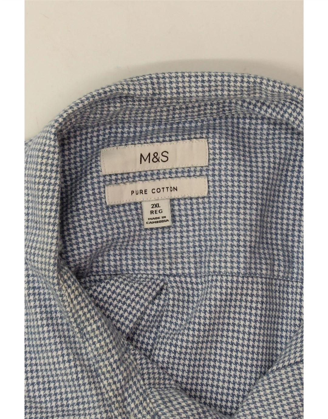 Marks & Spencer muška košulja od flanela 2XL plavi pamuk u obliku ptičje zube