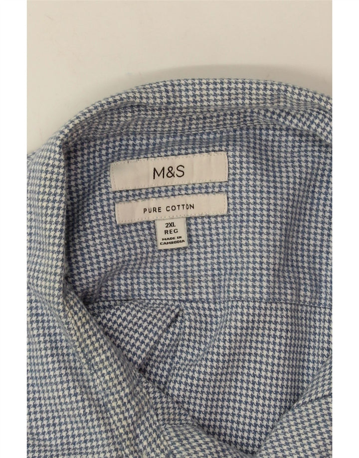 Marks & Spencer muška košulja od flanela 2XL plavi pamuk u obliku ptičje zube