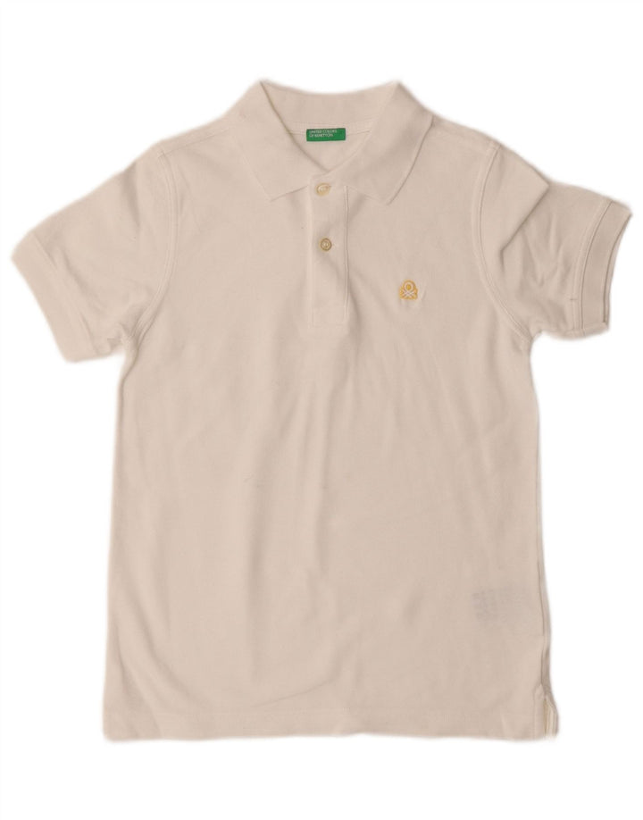 Benetton polo majica za dječake 7-8 godina srednje bijele pamučne boje