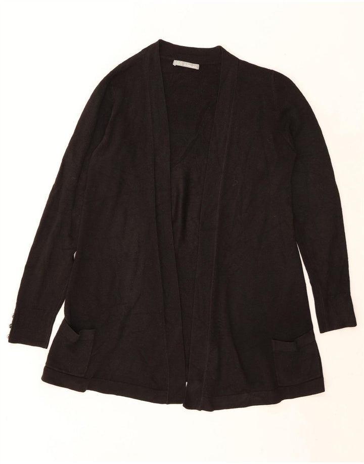 MARKS & SPENCER Womens Longline Open Cardigan Sweater UK 16 Large Black Vintage Marks & Spencer and Second-Hand Marks & Spencer from Messina Hembry 