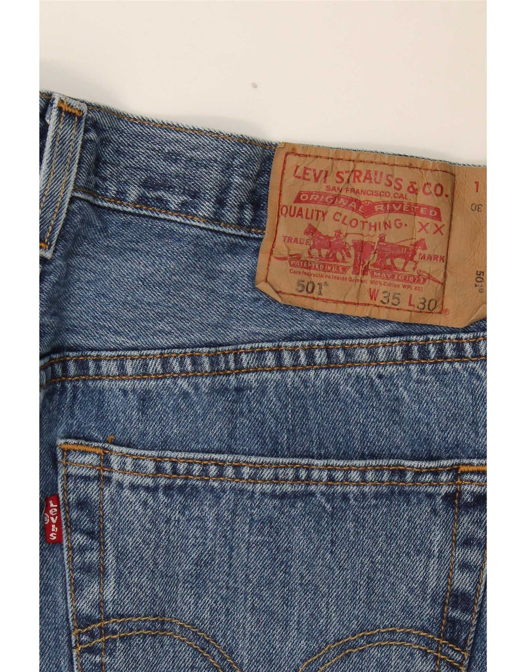 Levi's muške 501 ravne traperice W35 L30 plavi pamuk