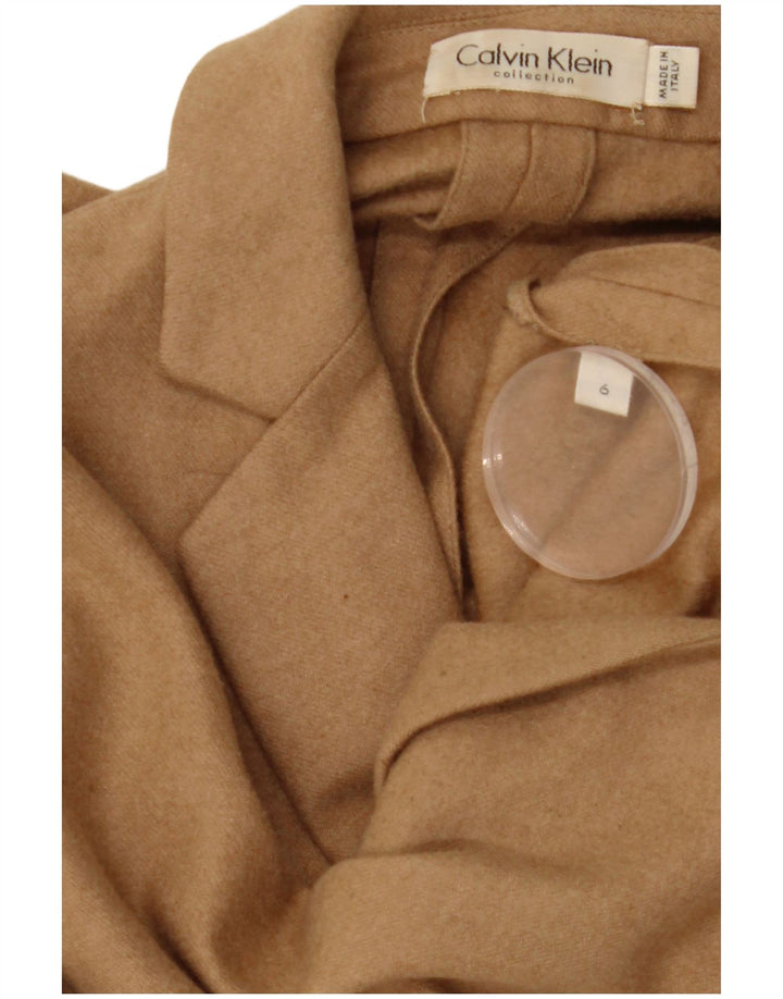 CALVIN KLEIN Ženski kratki sako sa 2 gumba US 6 srednje smeđe boje