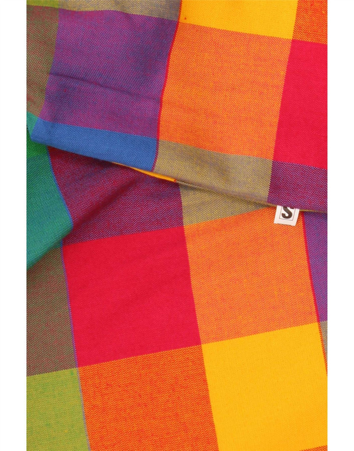 Vintage ženski traper OPEN prsluk UK 10 Mali raznobojni patchwork