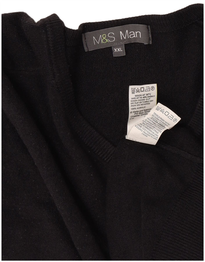 Marks & Spencer muški džemper s V-izrezom 2XL tamnoplavi akril