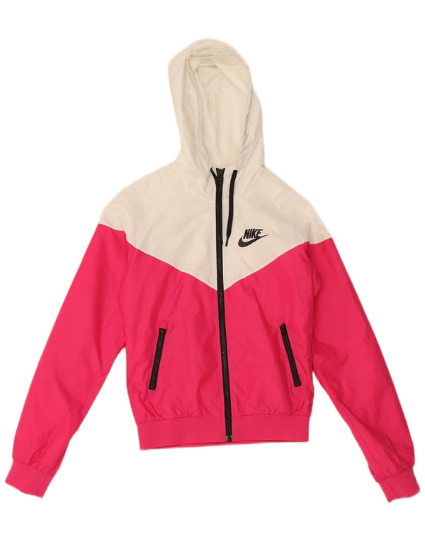 Nike ženska kišna jakna s kapuljačom UK 10 Small Pink Colourblock poliester