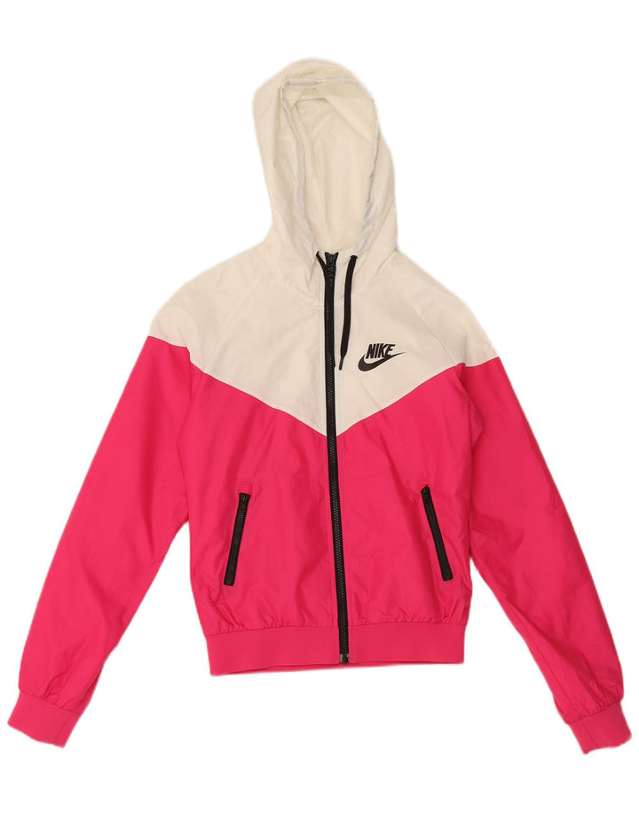 Nike ženska kišna jakna s kapuljačom UK 10 Small Pink Colourblock poliester
