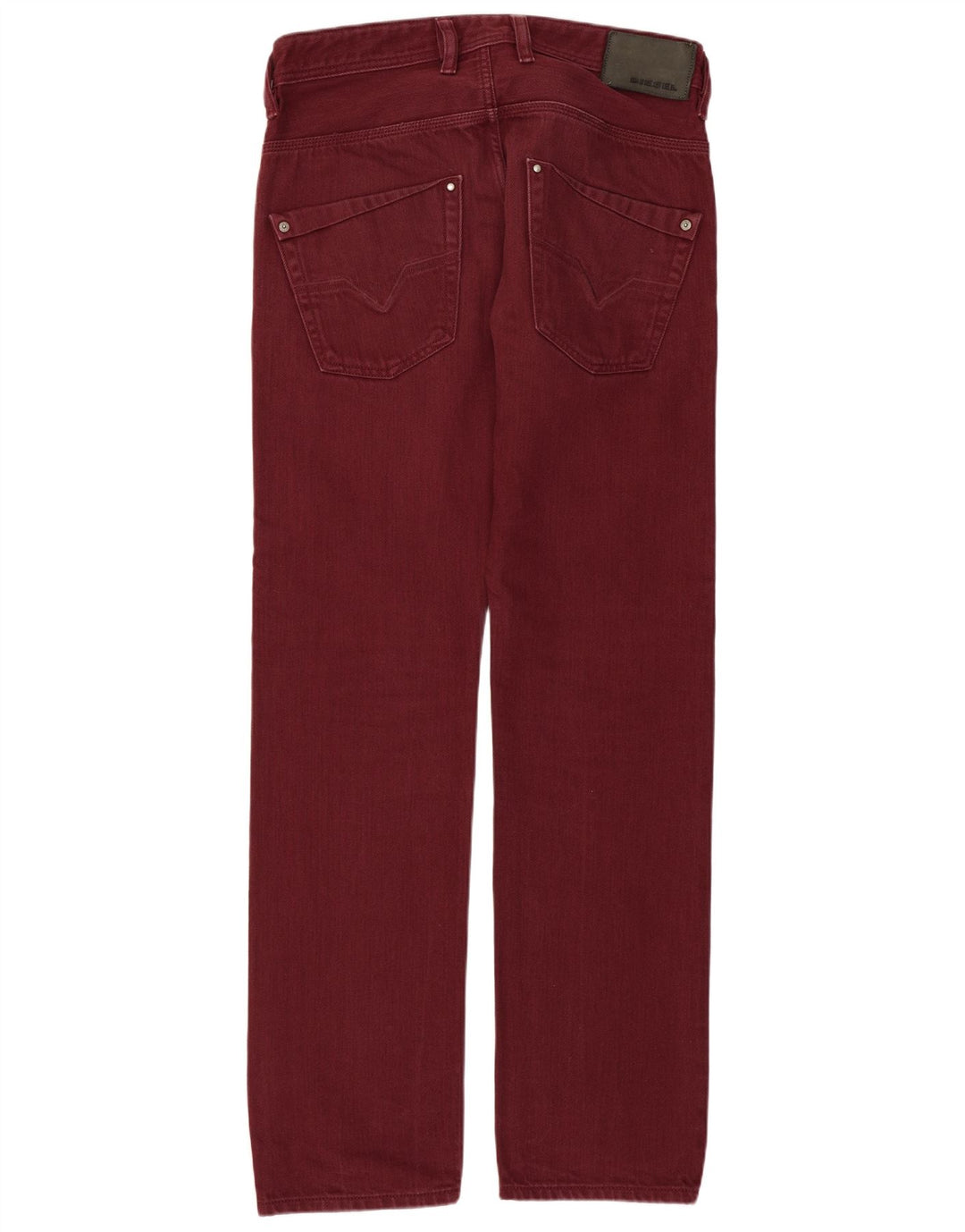 Diesel Mens Krooley Regular Slim Jeans W30 L30 Bordo Pamuk