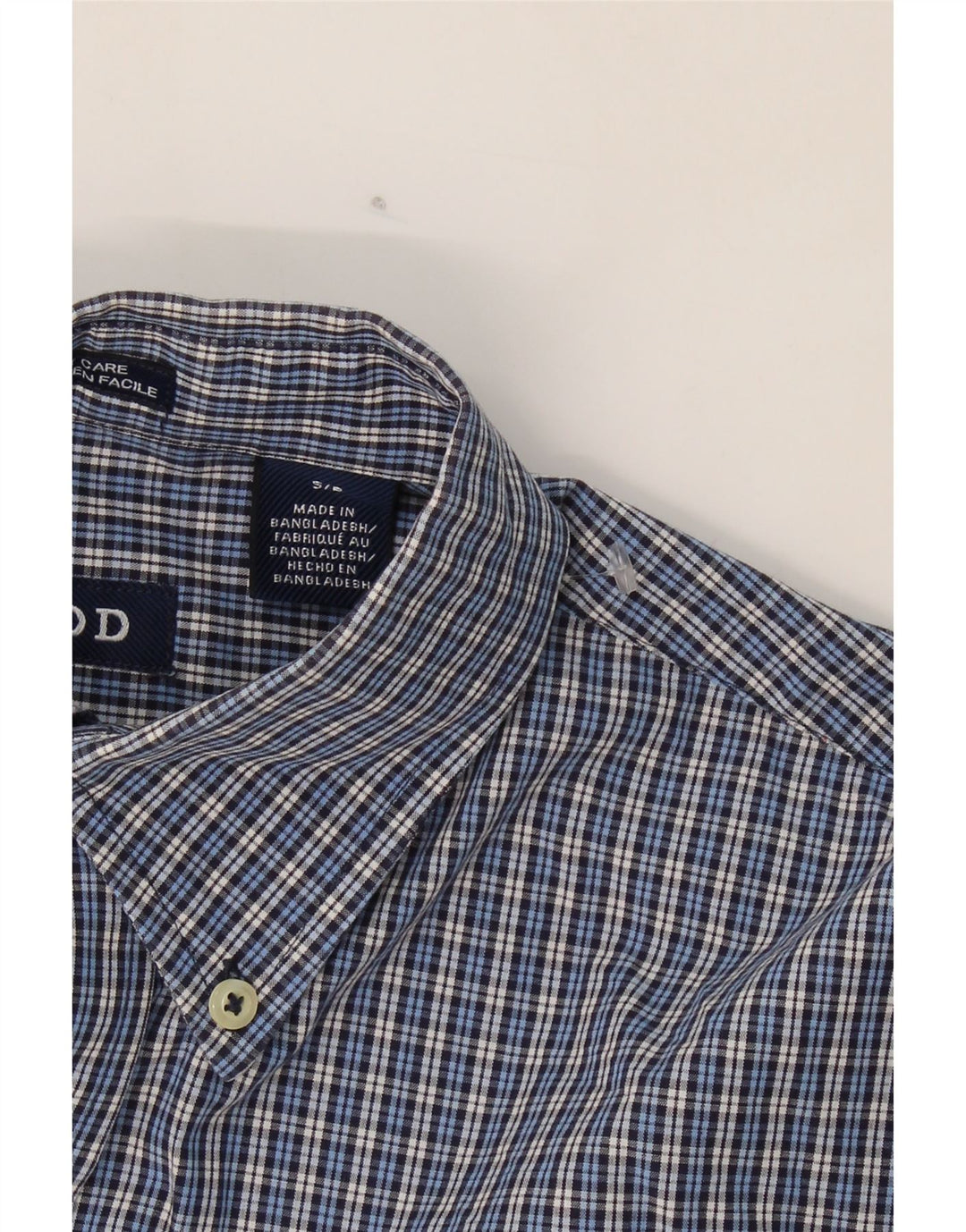 IZOD Mens Easy Care Shirt Small Blue Check Cotton Vintage Izod and Second-Hand Izod from Messina Hembry 