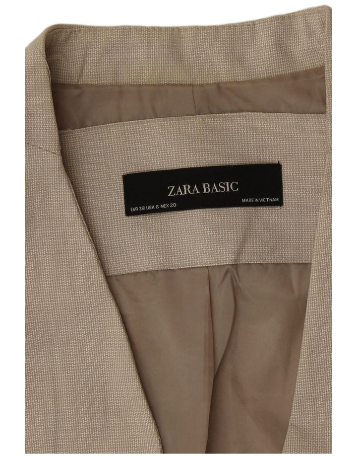 Zara ženski sako sa 1 gumbom EU 38 Mala bež houndstooth