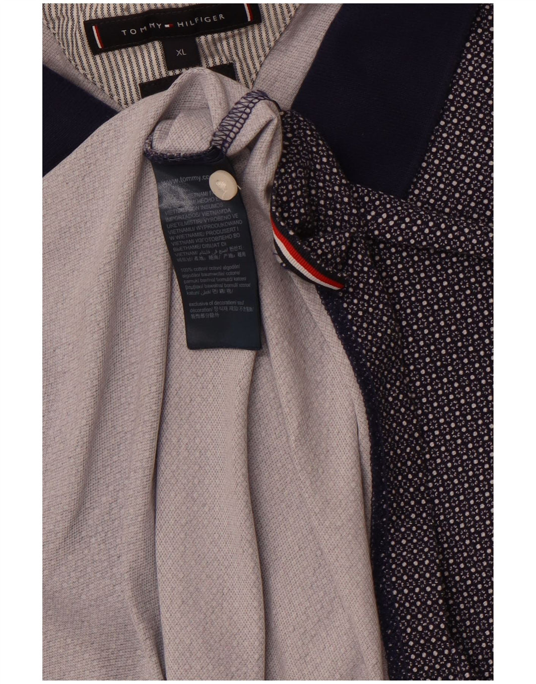 TOMMY HILFIGER Muška polo majica XL tamnoplavi pamuk na točke