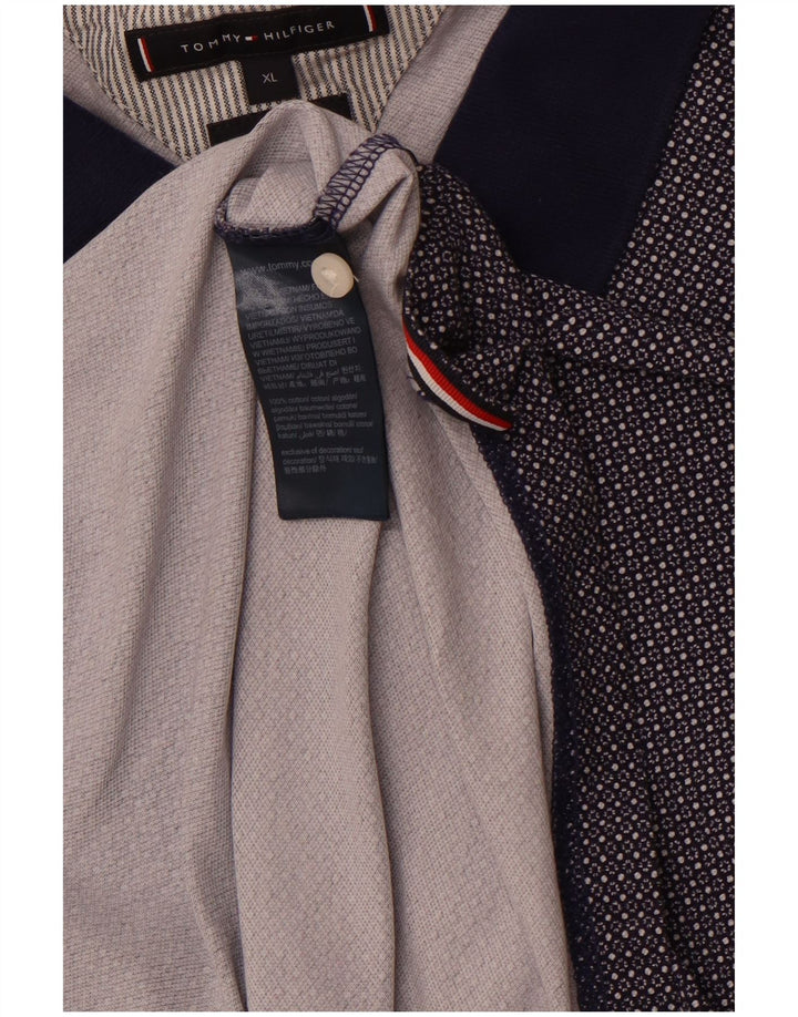 TOMMY HILFIGER Muška polo majica XL tamnoplavi pamuk na točke
