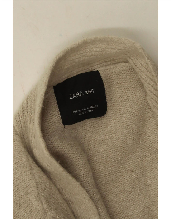 Zara ženski otvoreni kardigan pulover UK 10 Small Beige