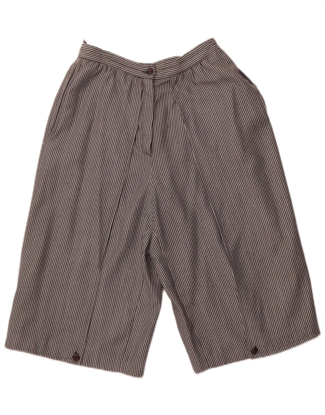 VINTAGE Ženske bermude visokog struka IT 44 srednje W26 sive na pruge