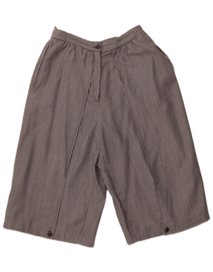 VINTAGE Ženske bermude visokog struka IT 44 srednje W26 sive na pruge