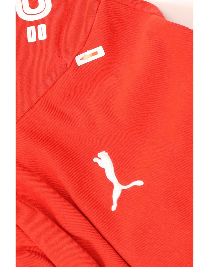 Puma muška majica s kapuljačom srednje crvene boje