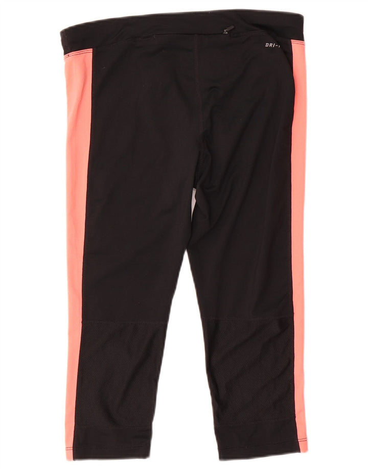 Nike ženske Dri Fit Capri tajice UK 14 srednje crne boje