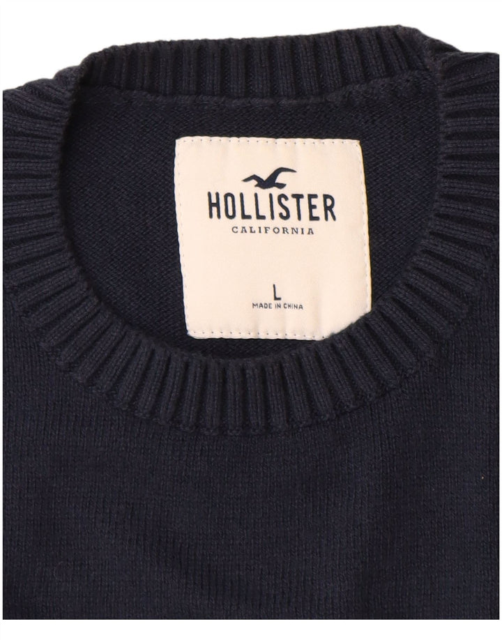 Hollister muški džemper s okruglim izrezom Veliki tamnoplavi Argyle/Diamond