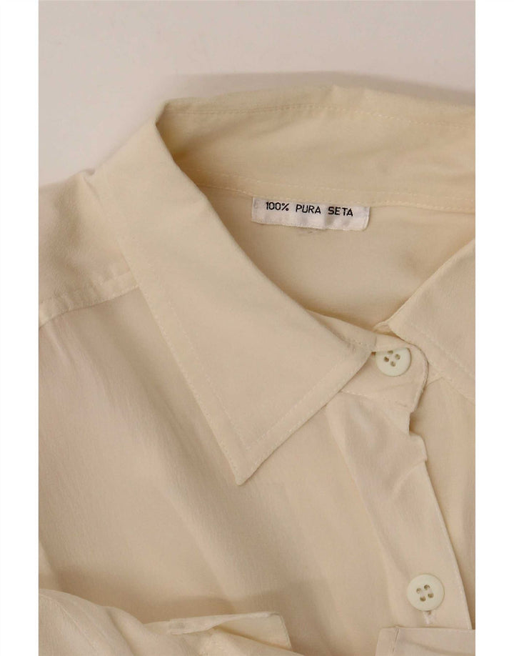 Vintage ženska košulja bluza UK 12 srednje bijele svile
