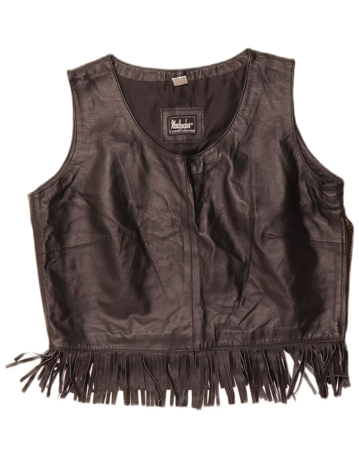 Ženska ležerna kolekcija WOODPECKER Crop Top EU 42 srednje crne kože