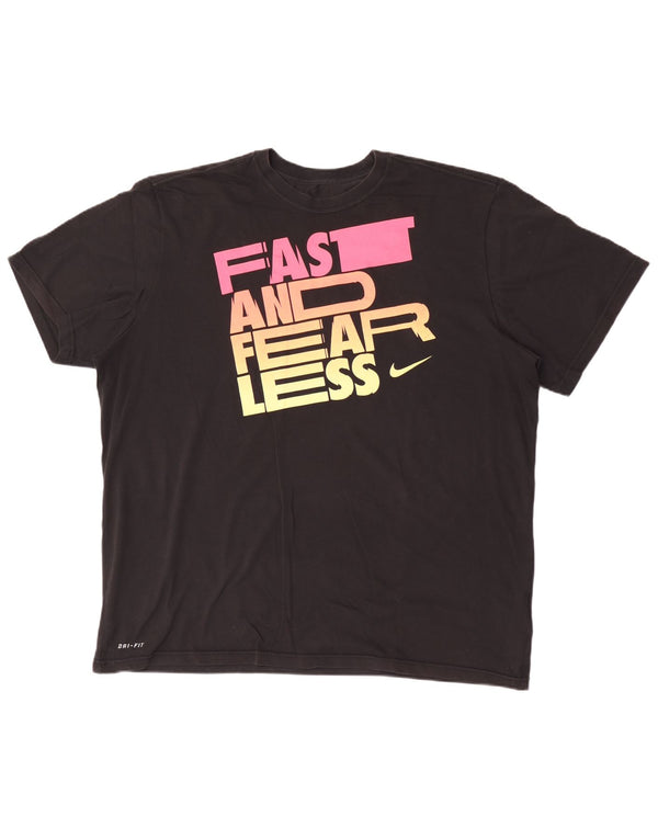 Nike Dri Fit Graphic T-Shirt Top 2XL crni pamuk