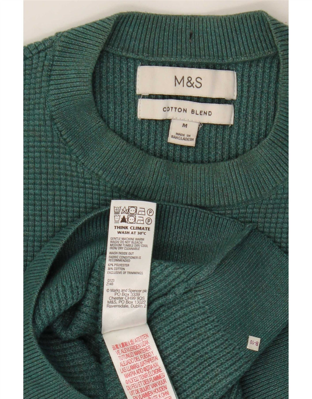 Marks & Spencer muški džemper s okruglim izrezom srednje zelene boje od poliestera