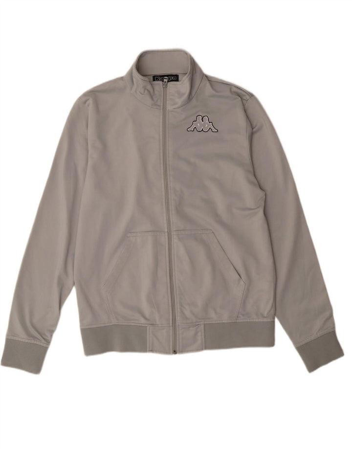 KAPPA Womens Tracksuit Top Jacket UK 16 Large Grey Polyester