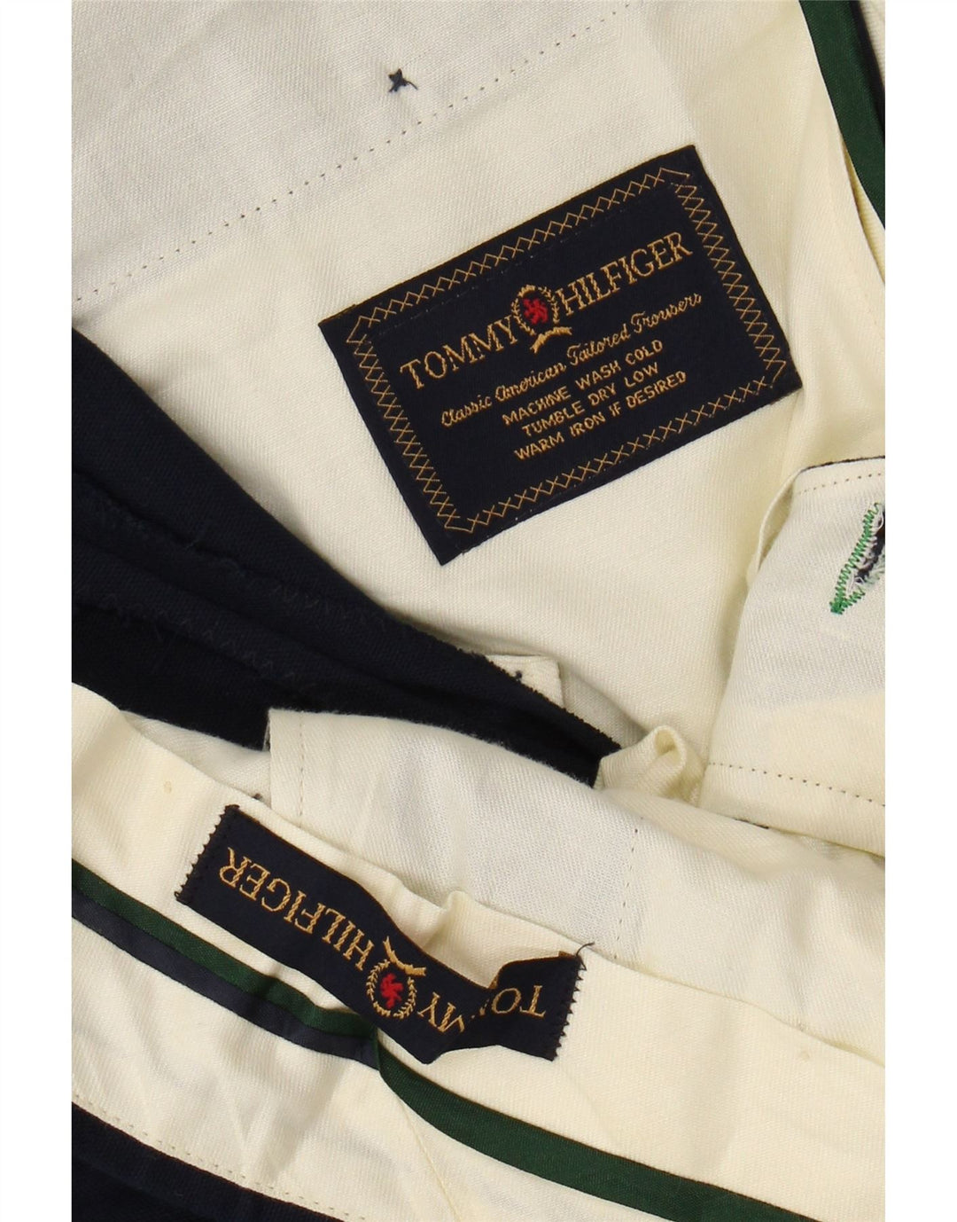 TOMMY HILFIGER Muške chino hlače s štipaljkama W38 L29 tamnoplave