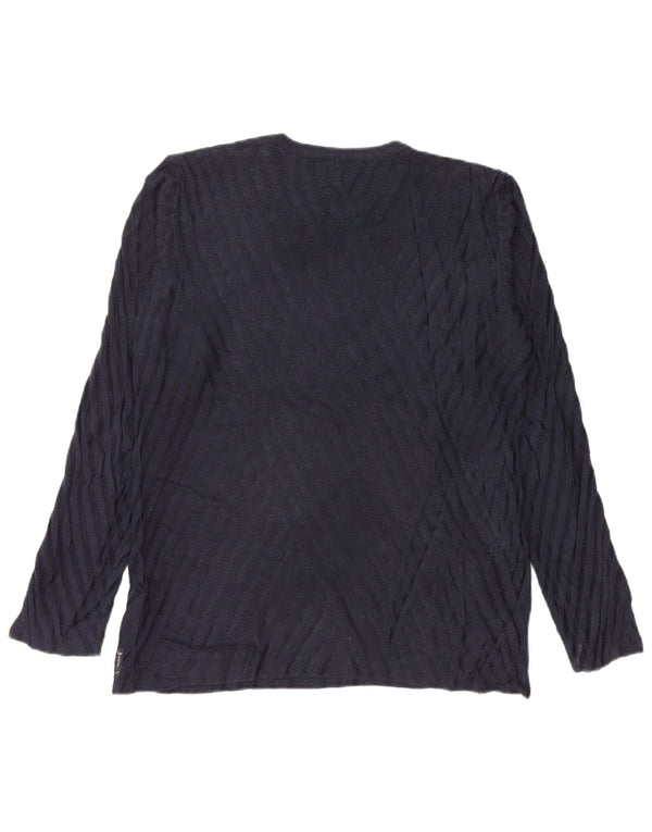 Armani Jeans Ženska majica dugih rukava UK 16 Velika tamnoplava viskoza