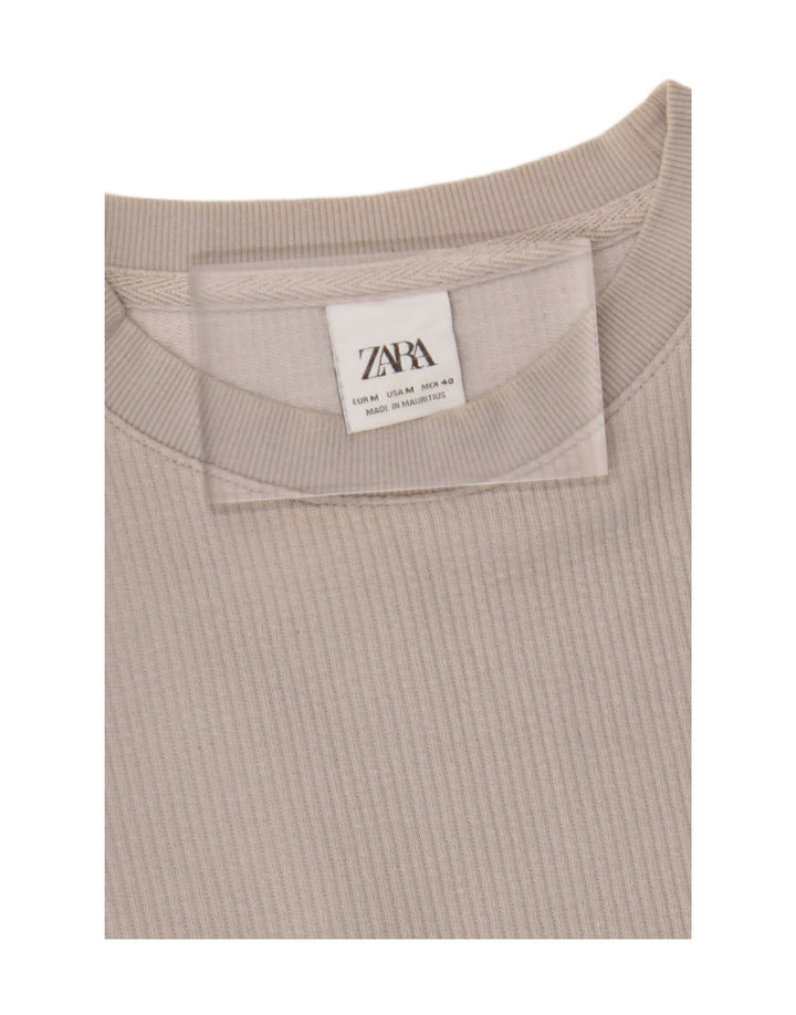 ZARA Mens Sweatshirt Jumper Medium Grey Cotton Vintage Zara and Second-Hand Zara from Messina Hembry 