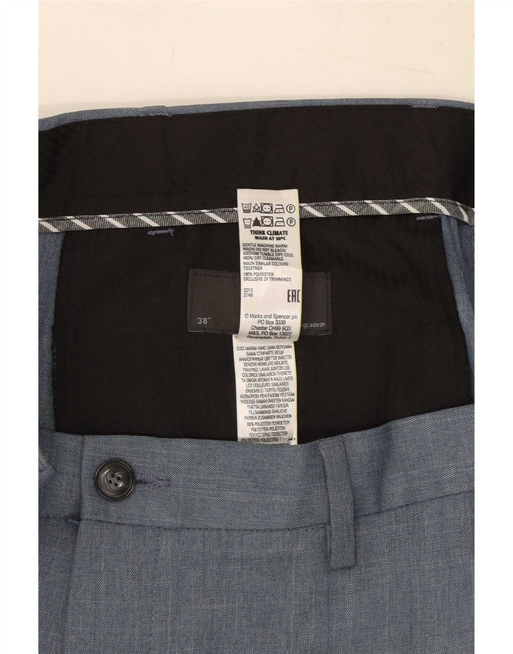 Marks & Spencer muške obične chino hlače W38 L33 plavi poliester
