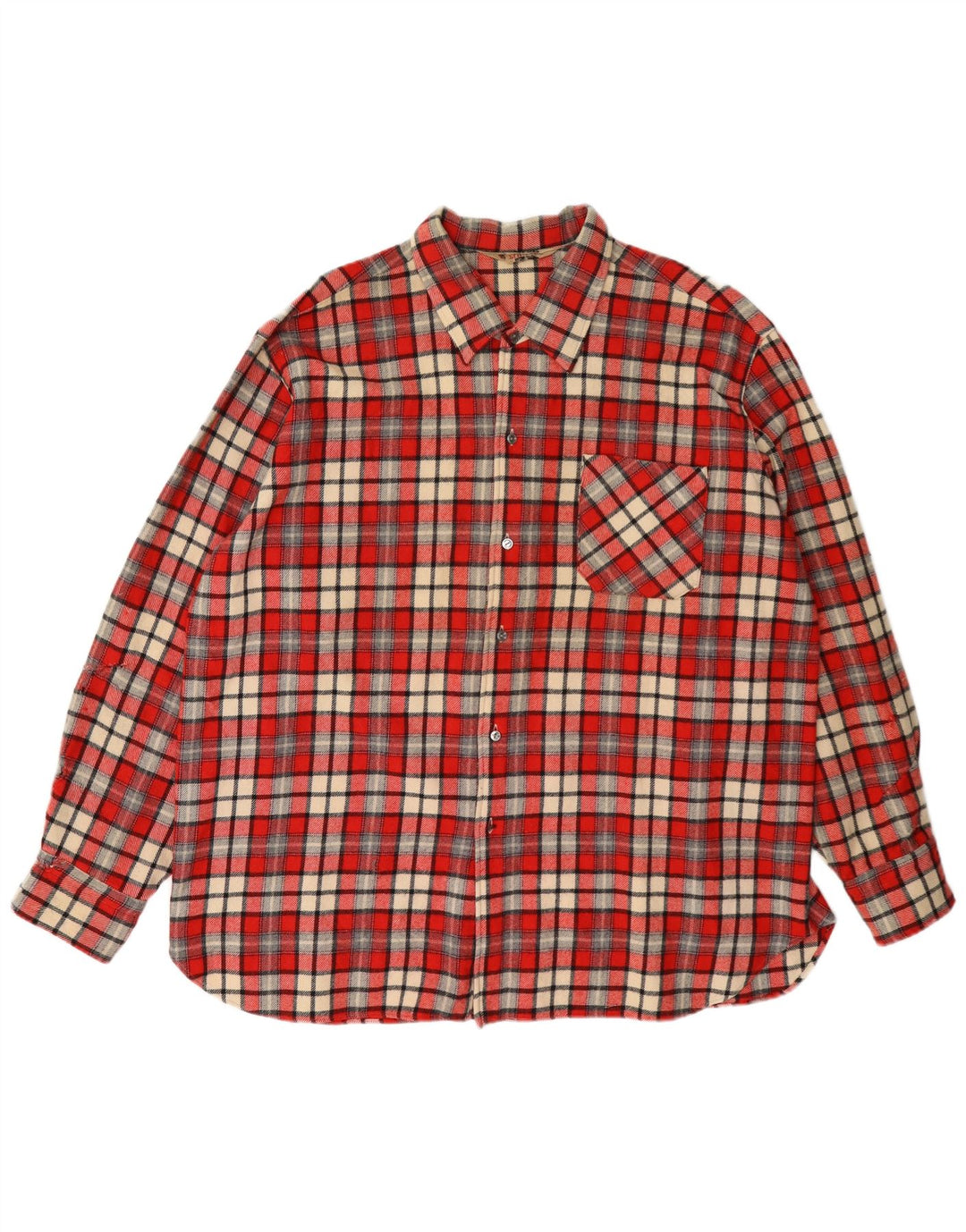 Vintage muška flanelska košulja XL, crvena karirana vuna